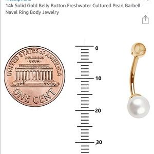 Belly button 12 K gold with pearl